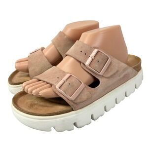 Papillio Birkenstock Arizona‎ Platform Womens 41 US 10 Pink Suede Platform